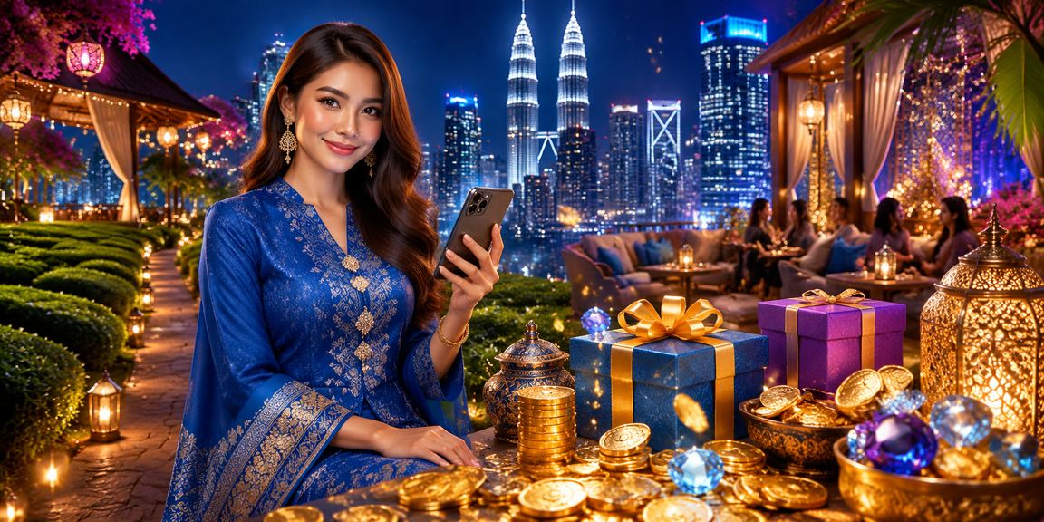 Pemain kasino mudah alih berbaju kurung di Petaling Jaya bermain Baccarat